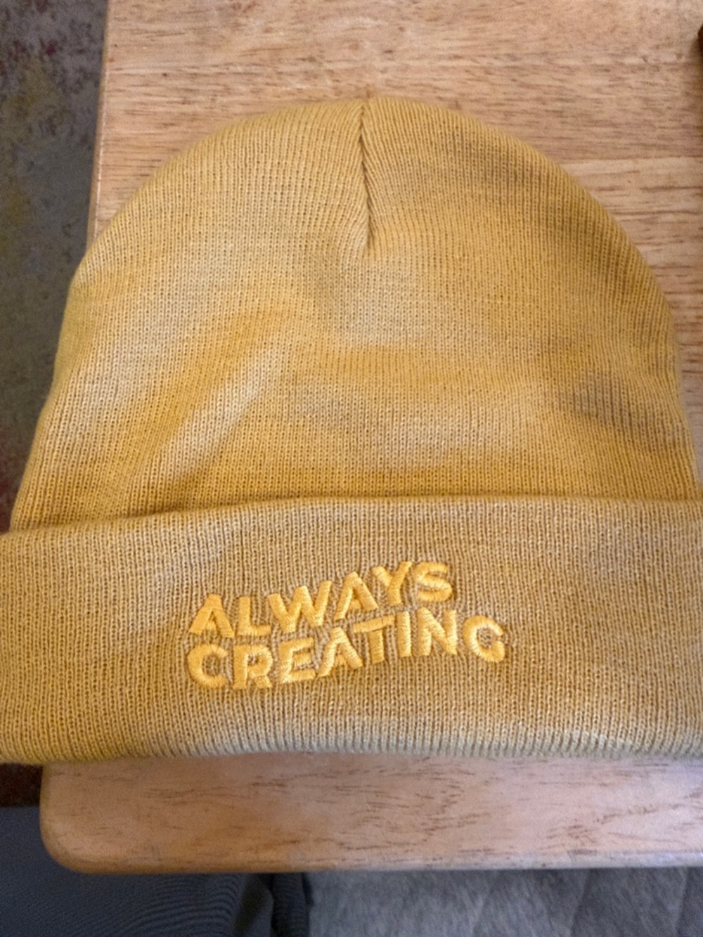 Always Creating Yellow Knit Beanie - Women